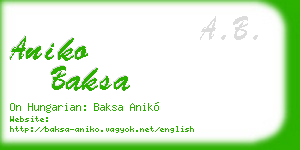 aniko baksa business card