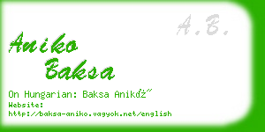 aniko baksa business card